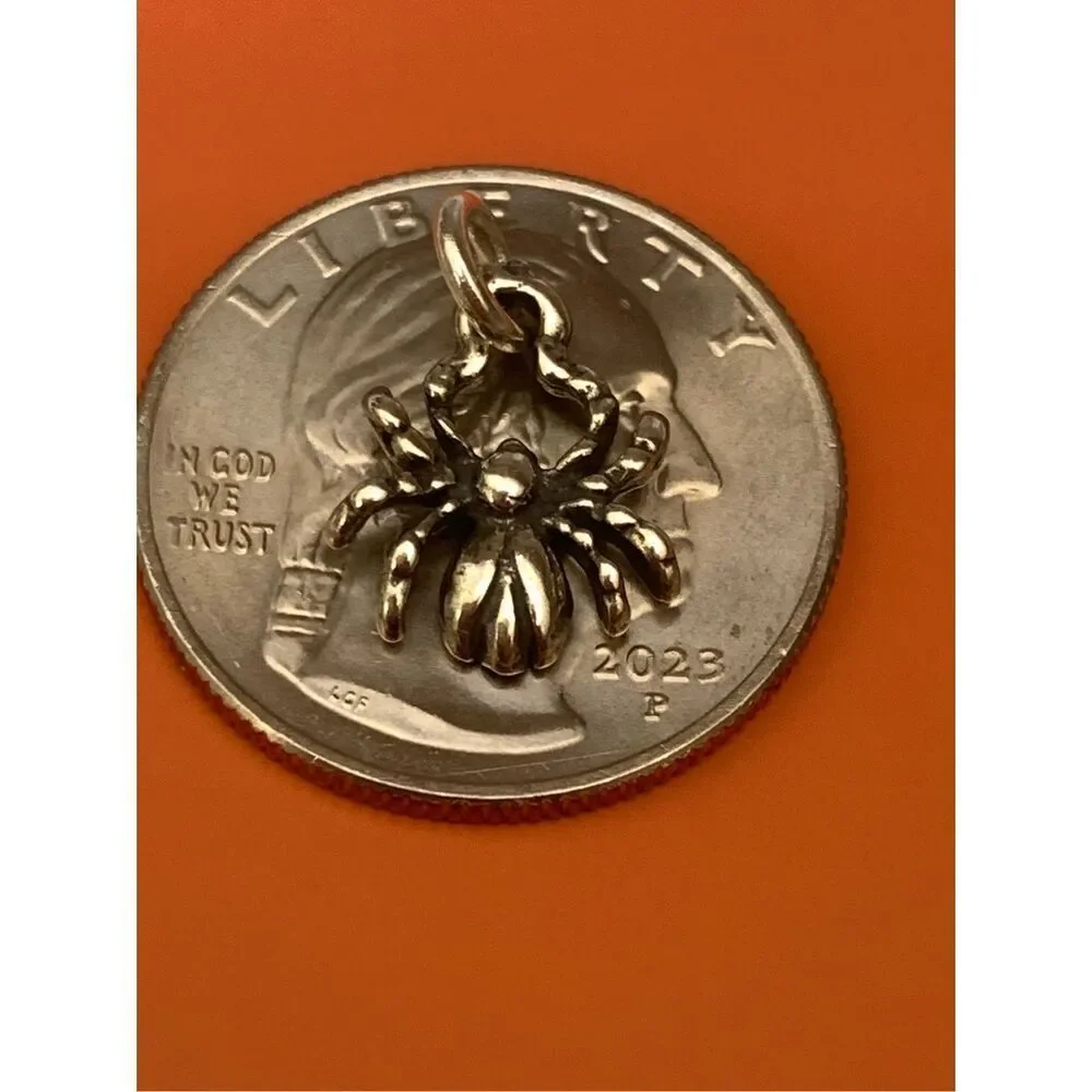 Spider Halloween Vintage Sterling Silver Jewelry Charm #arthropods